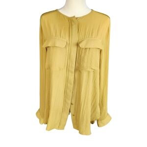 H&M Yellow Collarless Blouse